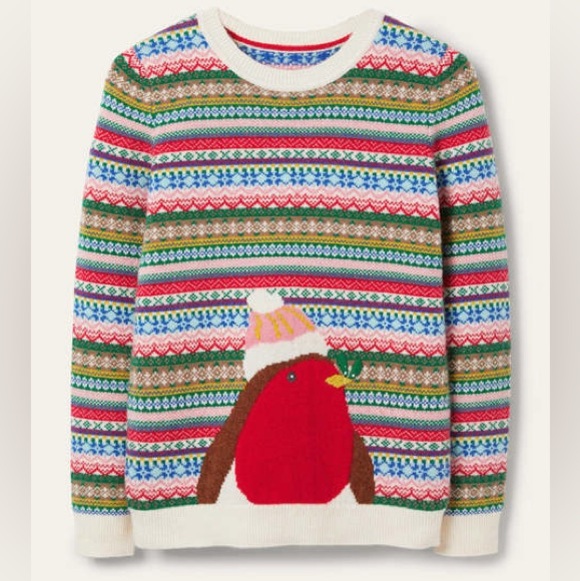 Boden Sweaters - Boden fair isle Robin holiday Christmas sweater wool blend women's XS
